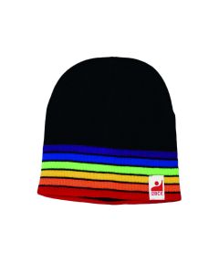 Beanie, schwarz, Regenbogen
